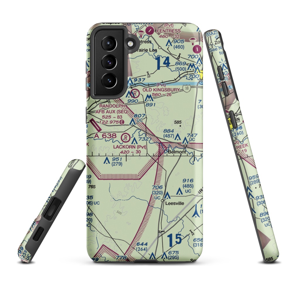 Glen Beicker Ranch Airport (83R) VFR Sectional Samsung Phone Case Samsung Galaxy S21 Plus model shown