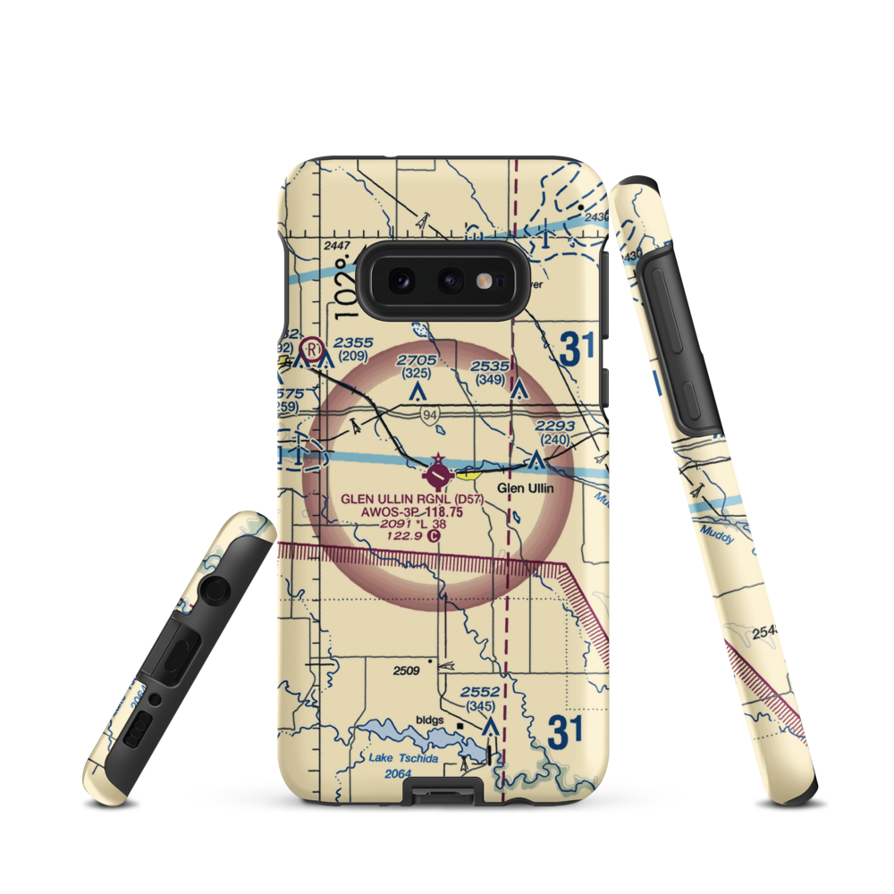Glen Ullin Regional Airport (D57) VFR Sectional Samsung Phone Case Samsung Galaxy S10e model shown
