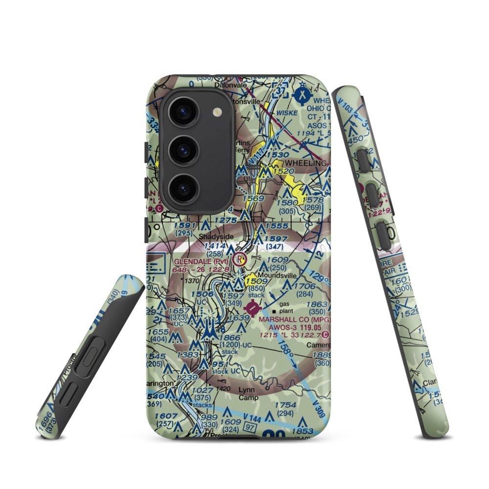 Glendale Fokker Field (GWV) VFR Sectional Samsung Phone Case Samsung Galaxy S23 model shown