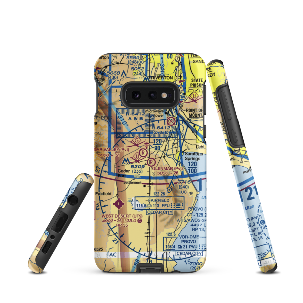 Glenmar Ranch Airport (UT41) VFR Sectional Samsung Phone Case Samsung Galaxy S10e model shown