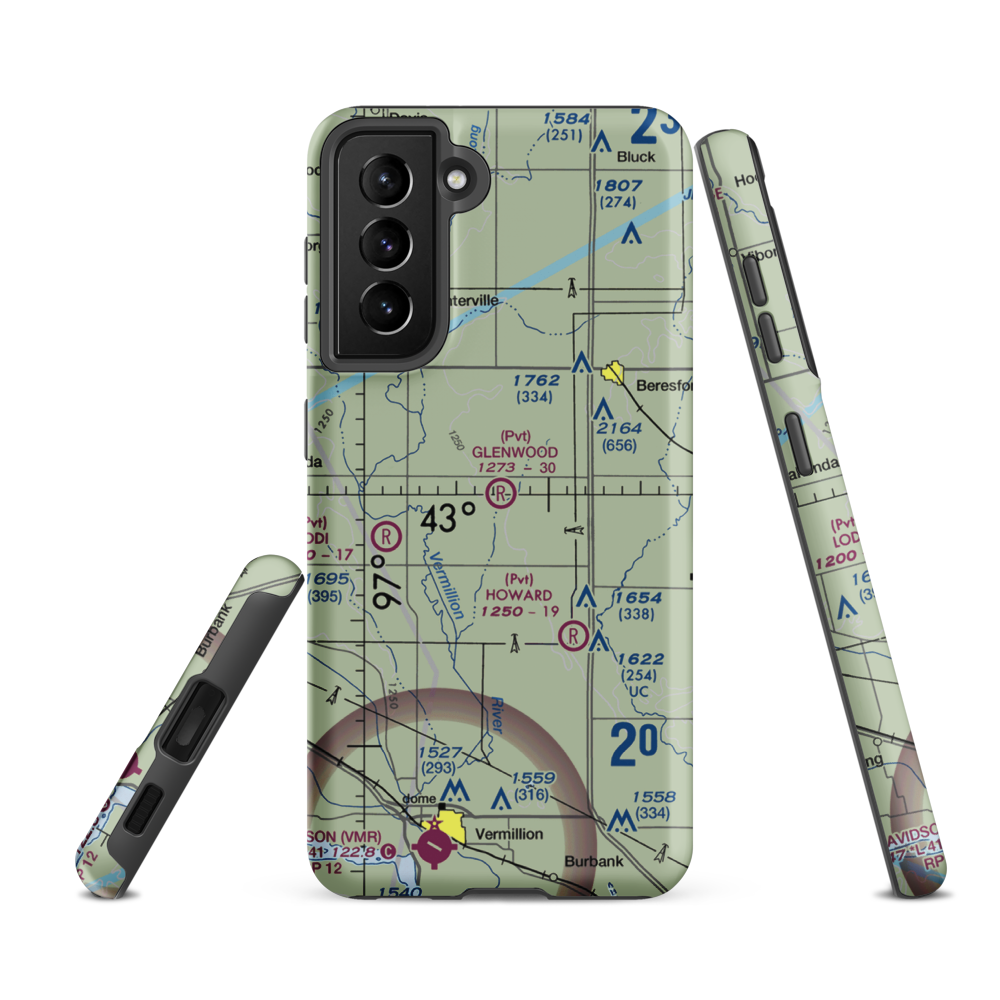 Glenwood Field (SD29) VFR Sectional Samsung Phone Case Samsung Galaxy S21 Ultra model shown