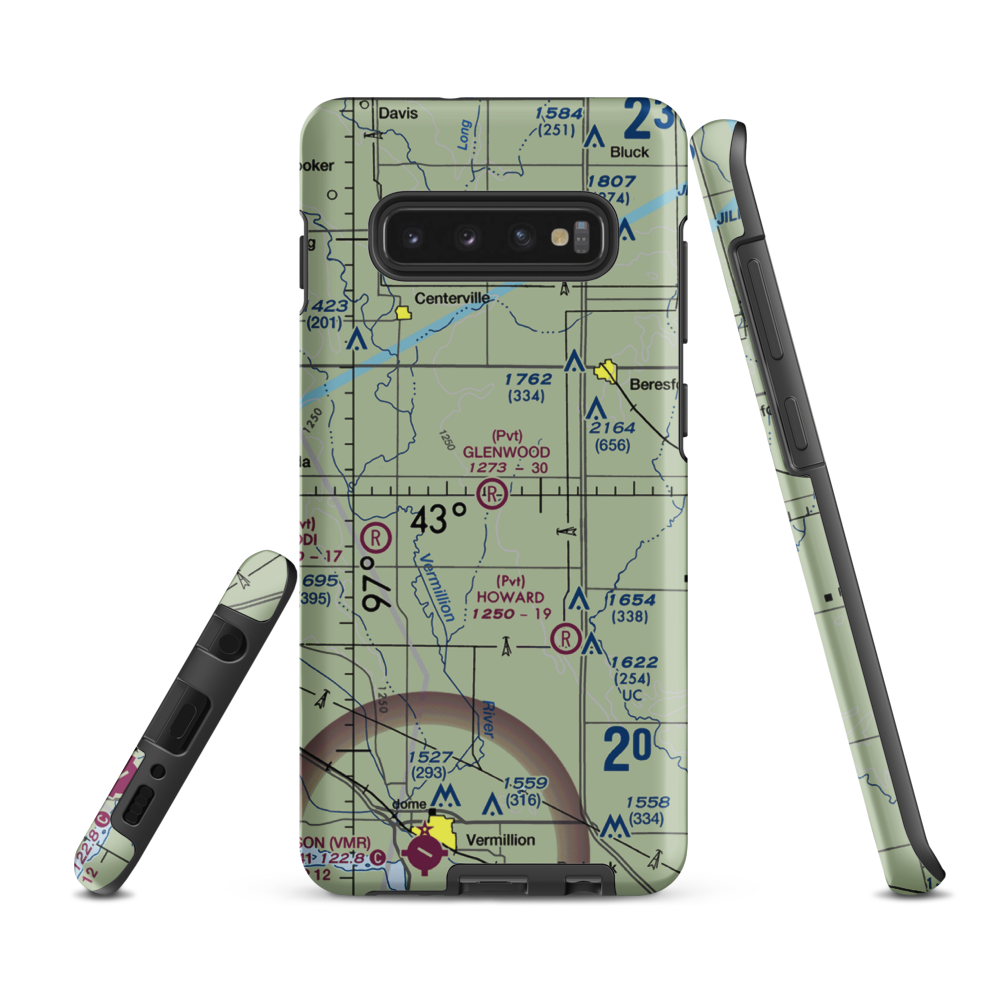 Glenwood Field (SD29) VFR Sectional Samsung Phone Case Samsung Galaxy S10 Plus model shown