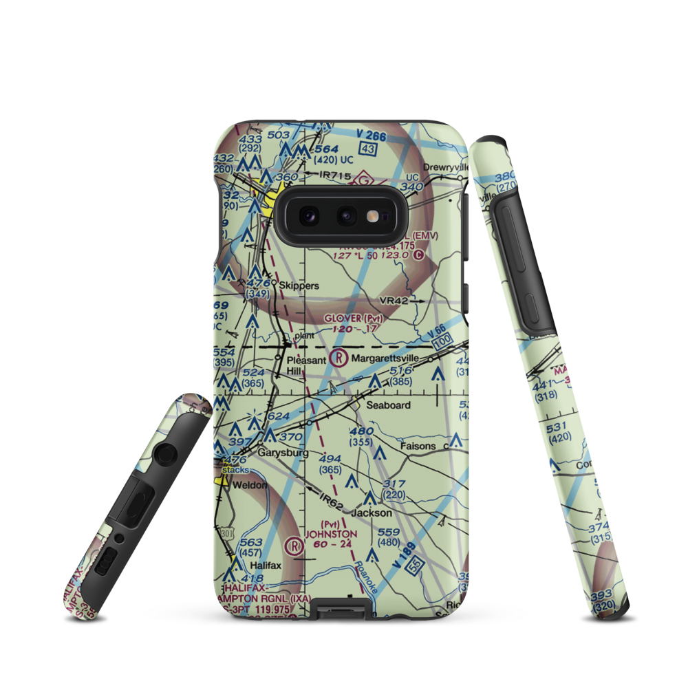 Glover Airport (45NC) VFR Sectional Samsung Phone Case Samsung Galaxy S10 Plus model shown