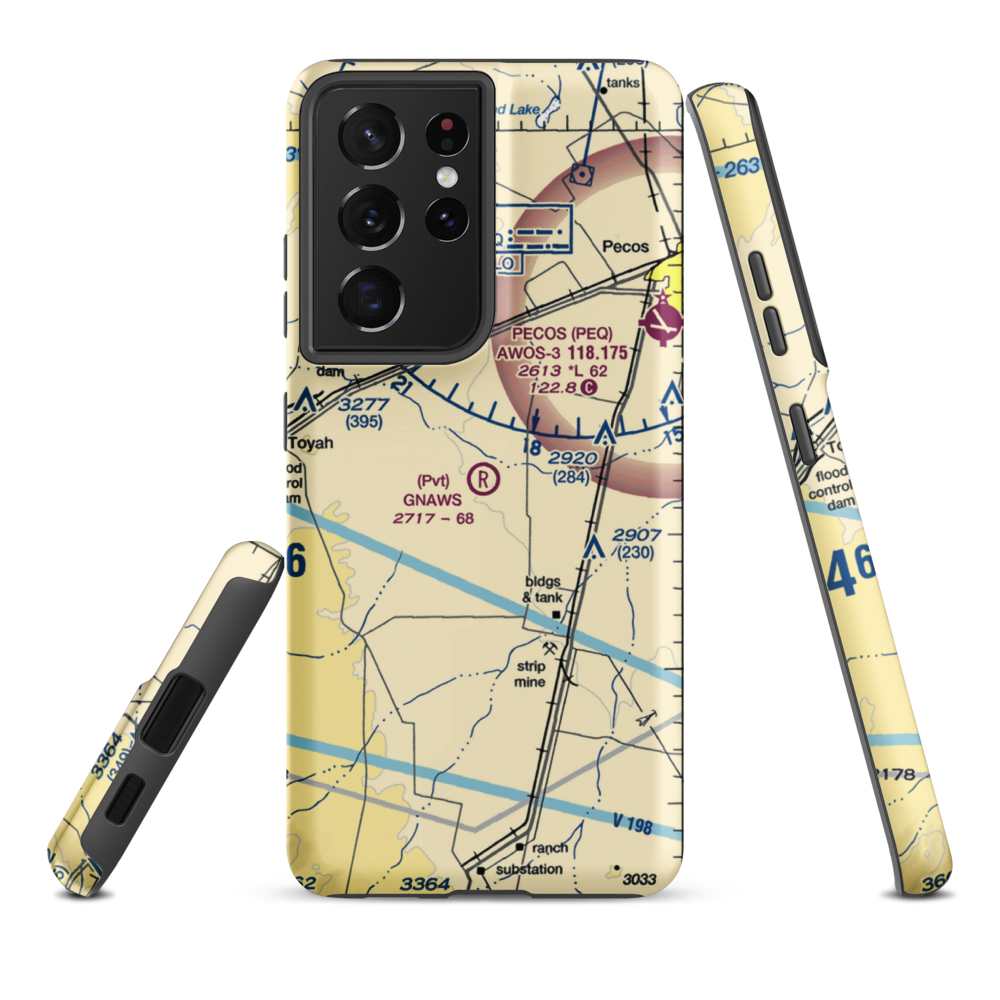 Gnaws Farm Airport (96XA) VFR Sectional Samsung Phone Case Samsung Galaxy S21 Plus model shown
