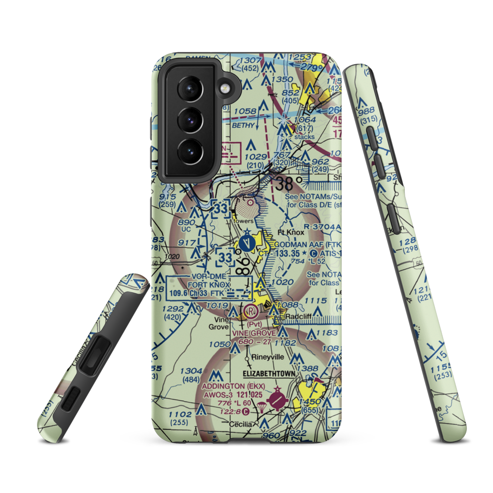Godman Army Air Field (FTK) VFR Sectional Samsung Phone Case Samsung Galaxy S21 FE model shown