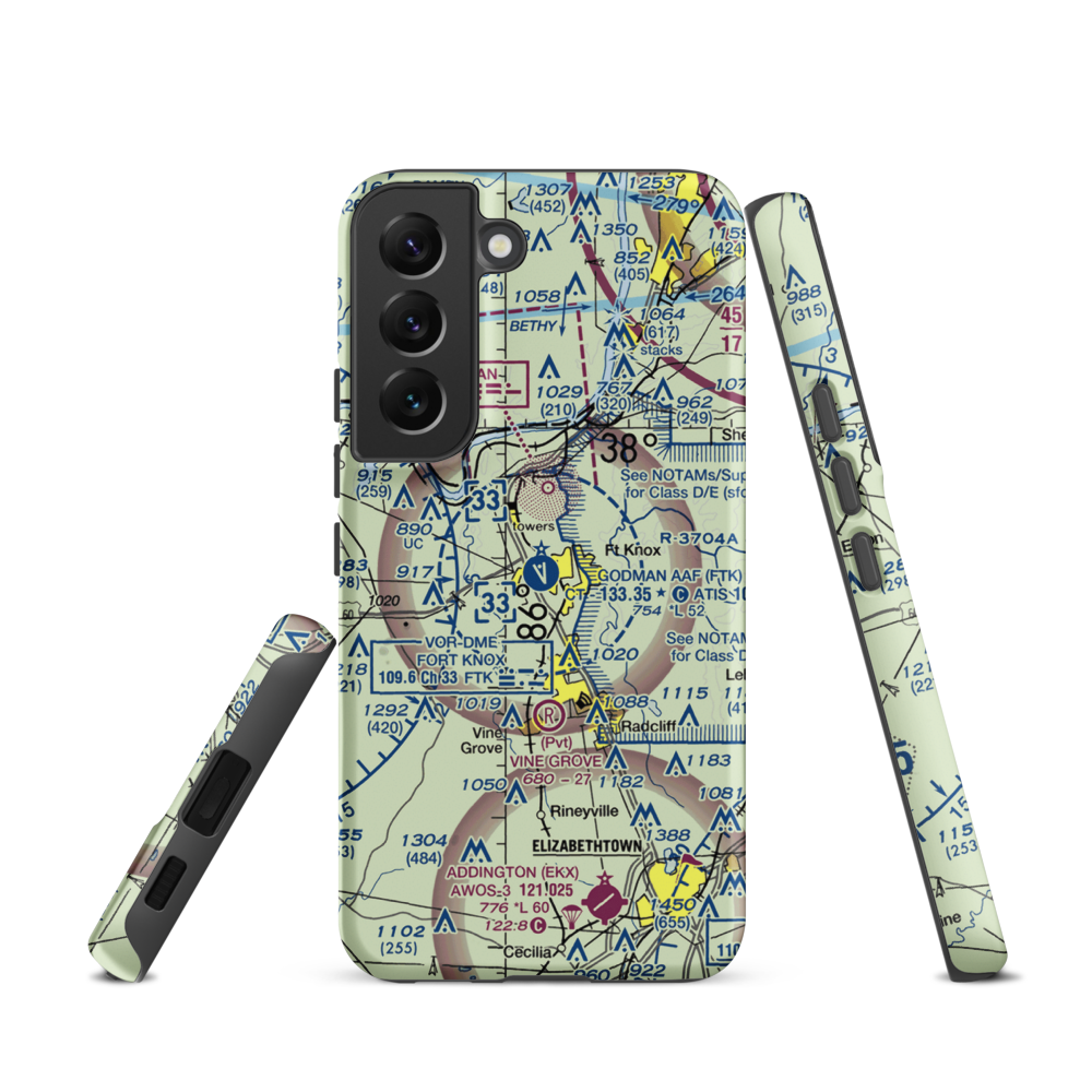 Godman Army Air Field (FTK) VFR Sectional Samsung Phone Case Samsung Galaxy S22 model shown