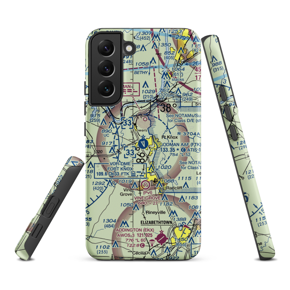 Godman Army Air Field (FTK) VFR Sectional Samsung Phone Case Samsung Galaxy S22 Plus model shown