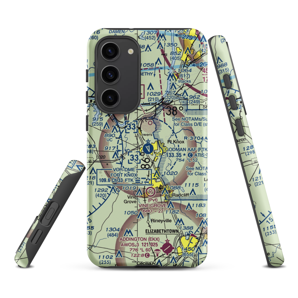 Godman Army Air Field (FTK) VFR Sectional Samsung Phone Case Samsung Galaxy S23 Plus model shown