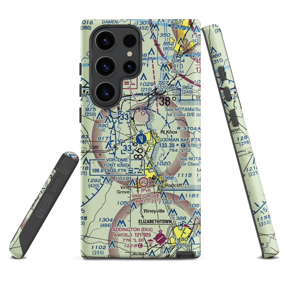 Godman Army Air Field (FTK) VFR Sectional Samsung Phone Case Samsung Galaxy S23 Ultra model shown