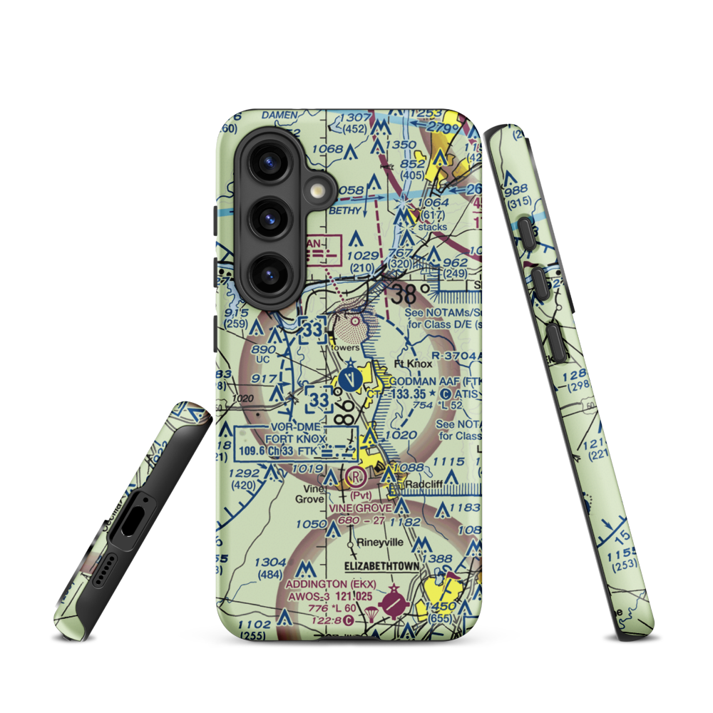 Godman Army Air Field (FTK) VFR Sectional Samsung Phone Case Samsung Galaxy S24 model shown
