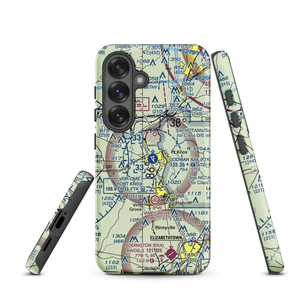 Godman Army Air Field (FTK) VFR Sectional Samsung Phone Case Samsung Galaxy S25 model shown