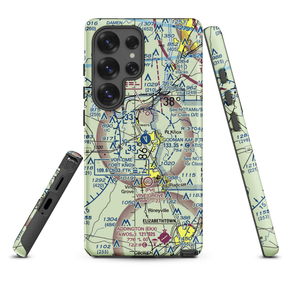 Godman Army Air Field (FTK) VFR Sectional Samsung Phone Case Samsung Galaxy S25 Ultra model shown