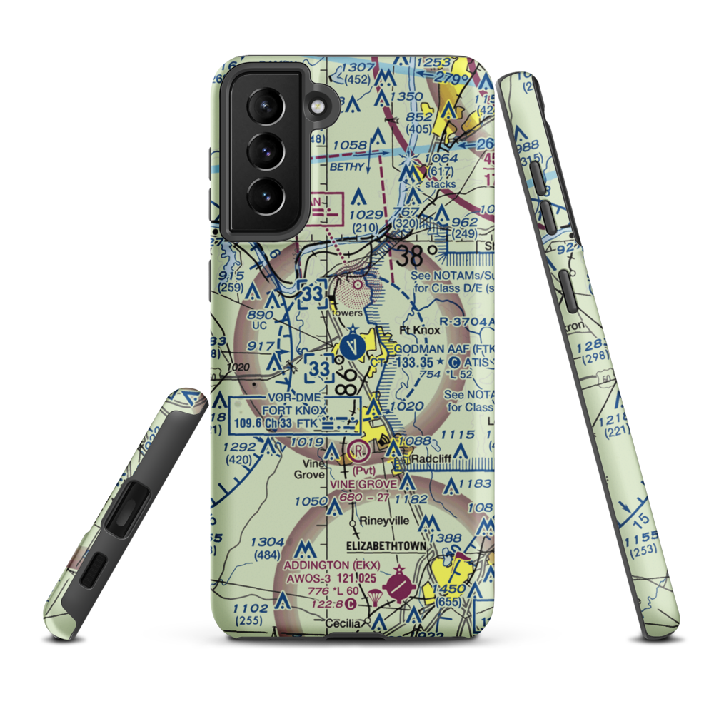 Godman Army Air Field (FTK) VFR Sectional Samsung Phone Case Samsung Galaxy S21 Plus model shown