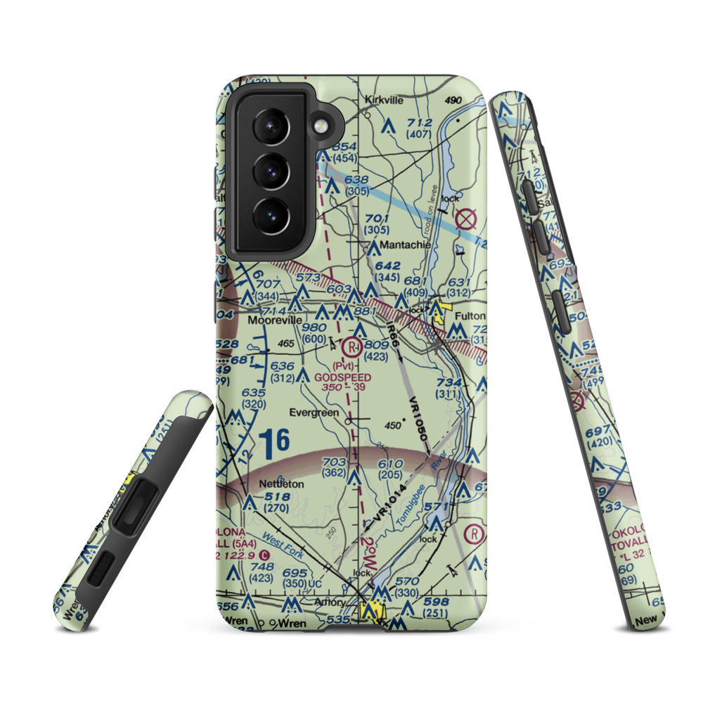 Godspeed Airpark (8MS2) VFR Sectional Samsung Phone Case Samsung Galaxy S21 FE model shown