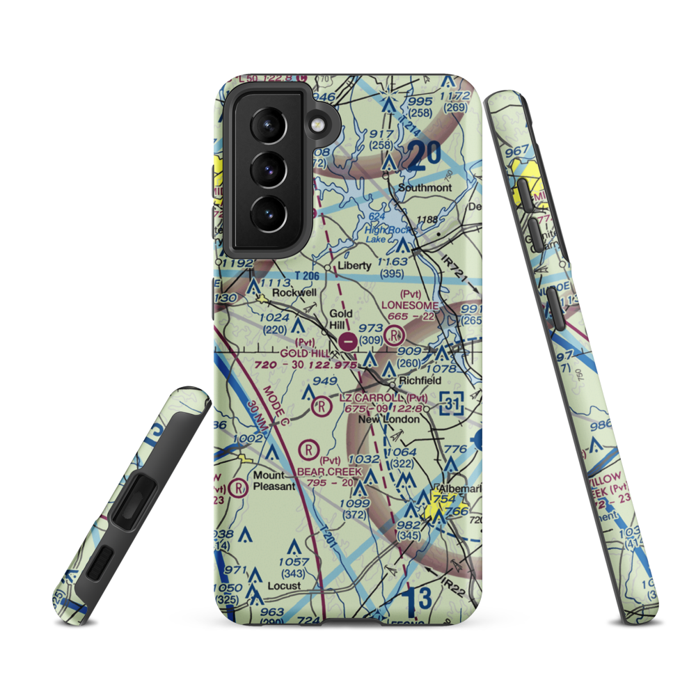 Gold Hill Airport (NC25) VFR Sectional Samsung Phone Case Samsung Galaxy S21 Ultra model shown
