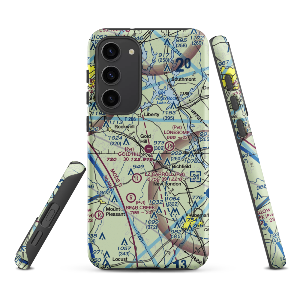 Gold Hill Airport (NC25) VFR Sectional Samsung Phone Case Samsung Galaxy S23 Plus model shown