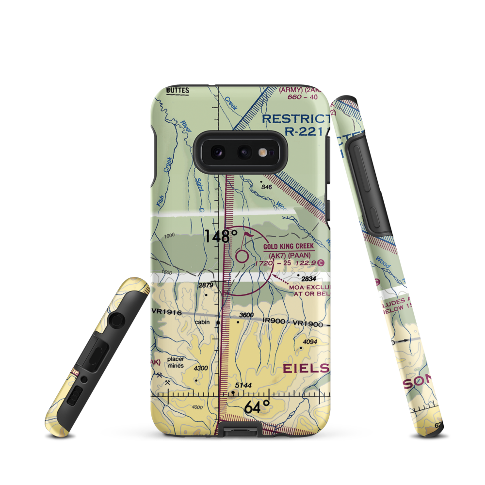 Gold King Creek Airport (AK7) VFR Sectional Samsung Phone Case Samsung Galaxy S10e model shown