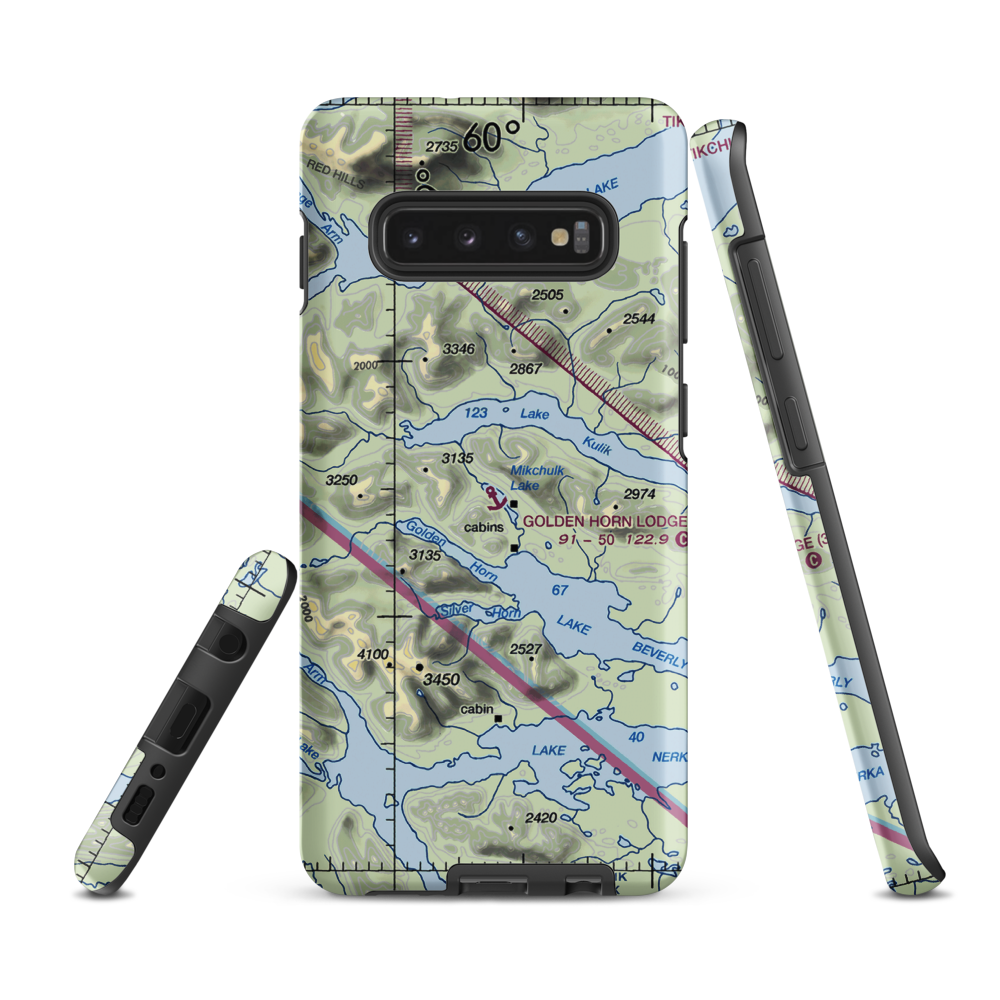 Golden Horn Lodge Seaplane Base (3Z8) VFR Sectional Samsung Phone Case Samsung Galaxy S10 Plus model shown