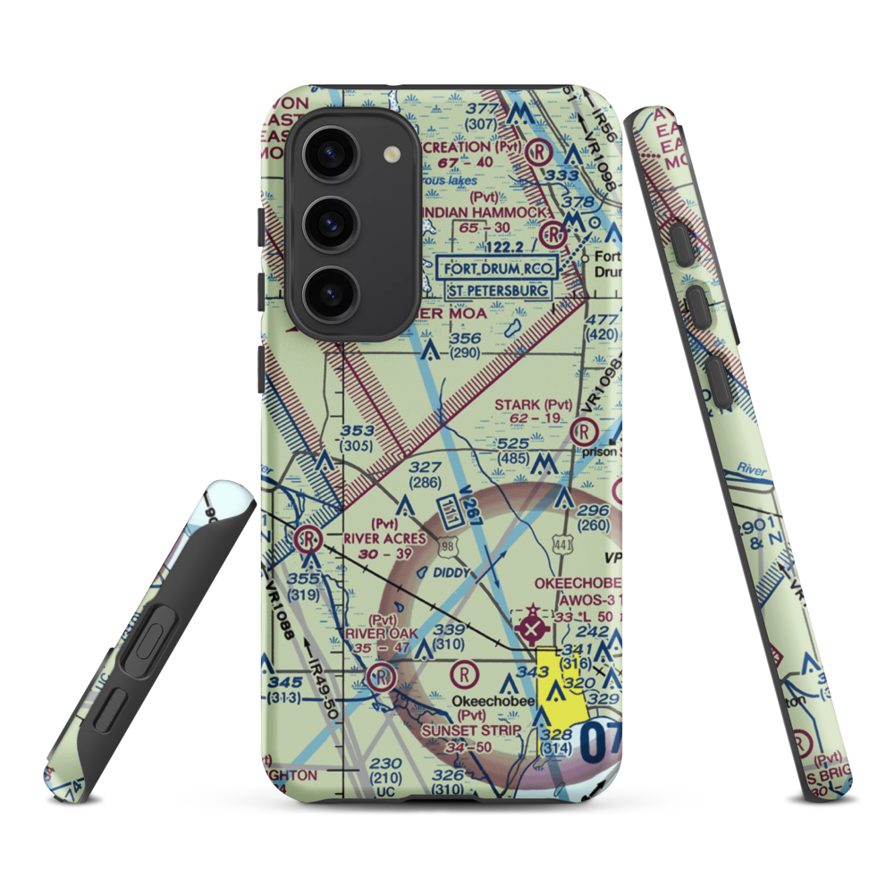 Golden Land Ranch Airport (20FA) VFR Sectional Samsung Phone Case Samsung Galaxy S23 Plus model shown