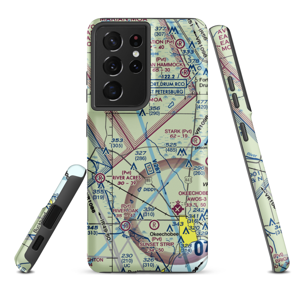 Golden Land Ranch Airport (20FA) VFR Sectional Samsung Phone Case Samsung Galaxy S21 Ultra model shown