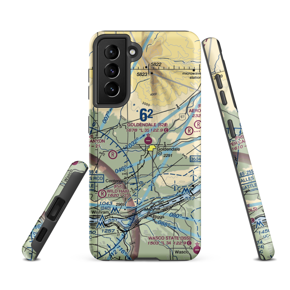 Goldendale Airport (S20) VFR Sectional Samsung Phone Case Samsung Galaxy S21 FE model shown