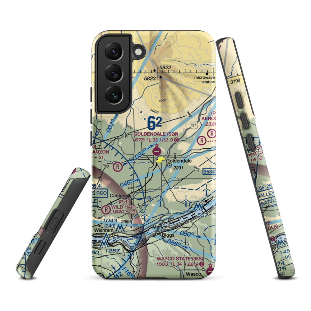 Goldendale Airport (S20) VFR Sectional Samsung Phone Case Samsung Galaxy S22 Plus model shown