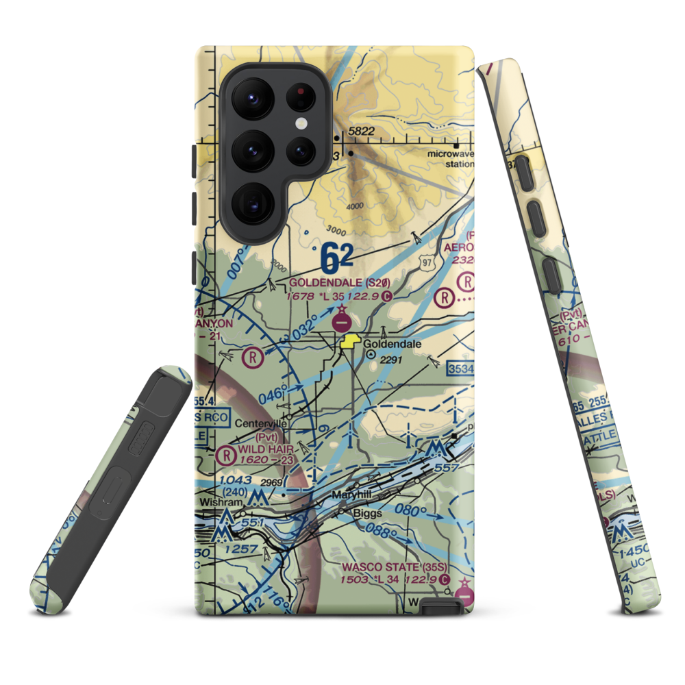 Goldendale Airport (S20) VFR Sectional Samsung Phone Case Samsung Galaxy S22 Ultra model shown