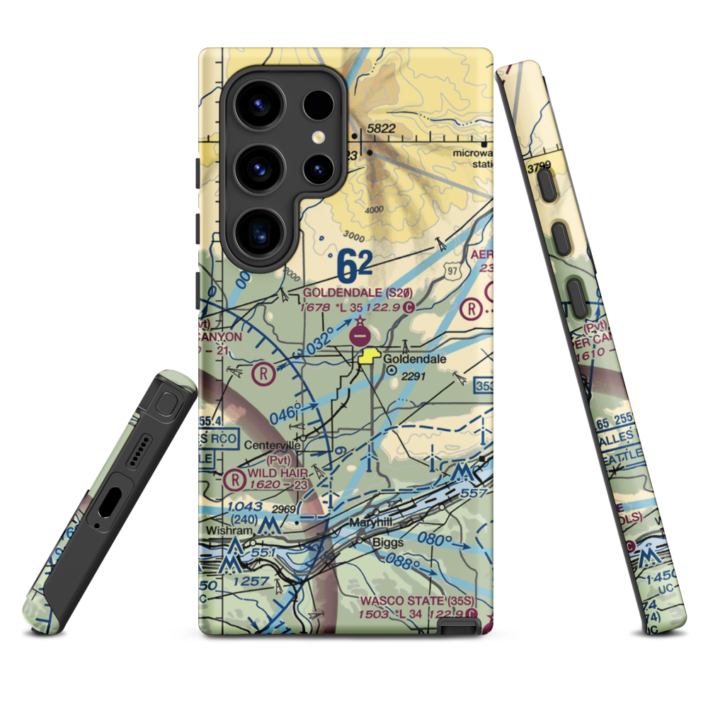 Goldendale Airport (S20) VFR Sectional Samsung Phone Case Samsung Galaxy S24 Ultra model shown