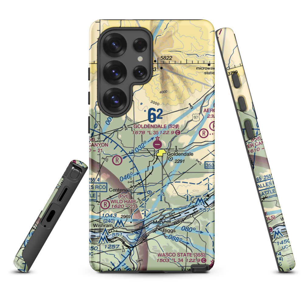 Goldendale Airport (S20) VFR Sectional Samsung Phone Case Samsung Galaxy S25 Ultra model shown