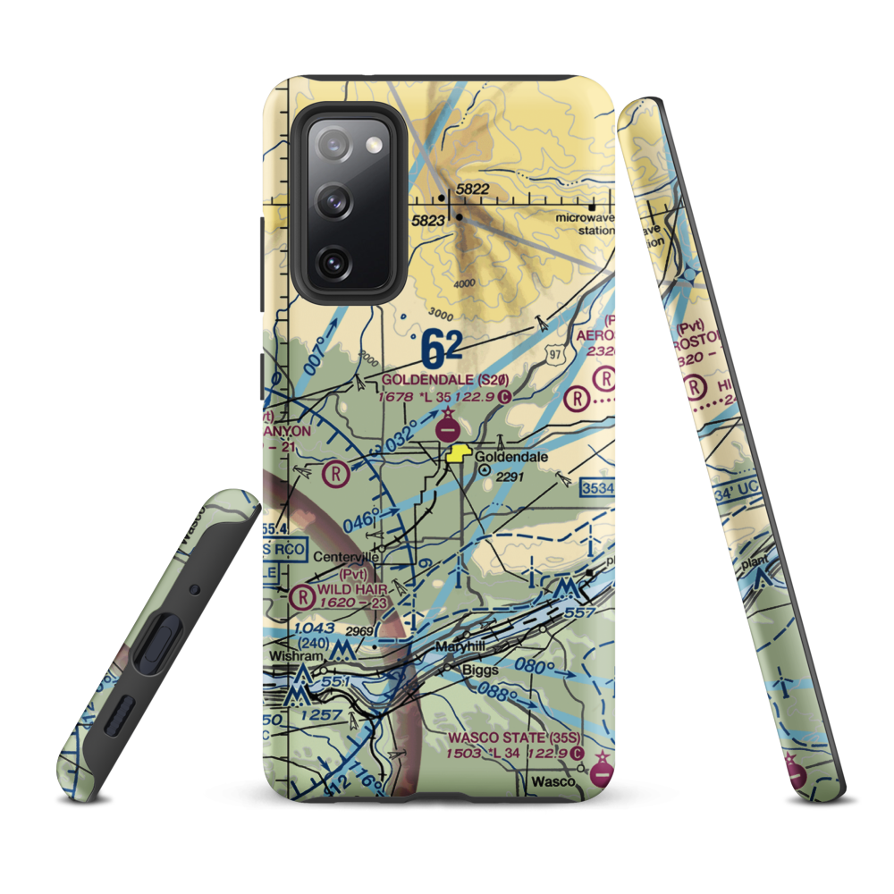 Goldendale Airport (S20) VFR Sectional Samsung Phone Case Samsung Galaxy S20 FE model shown