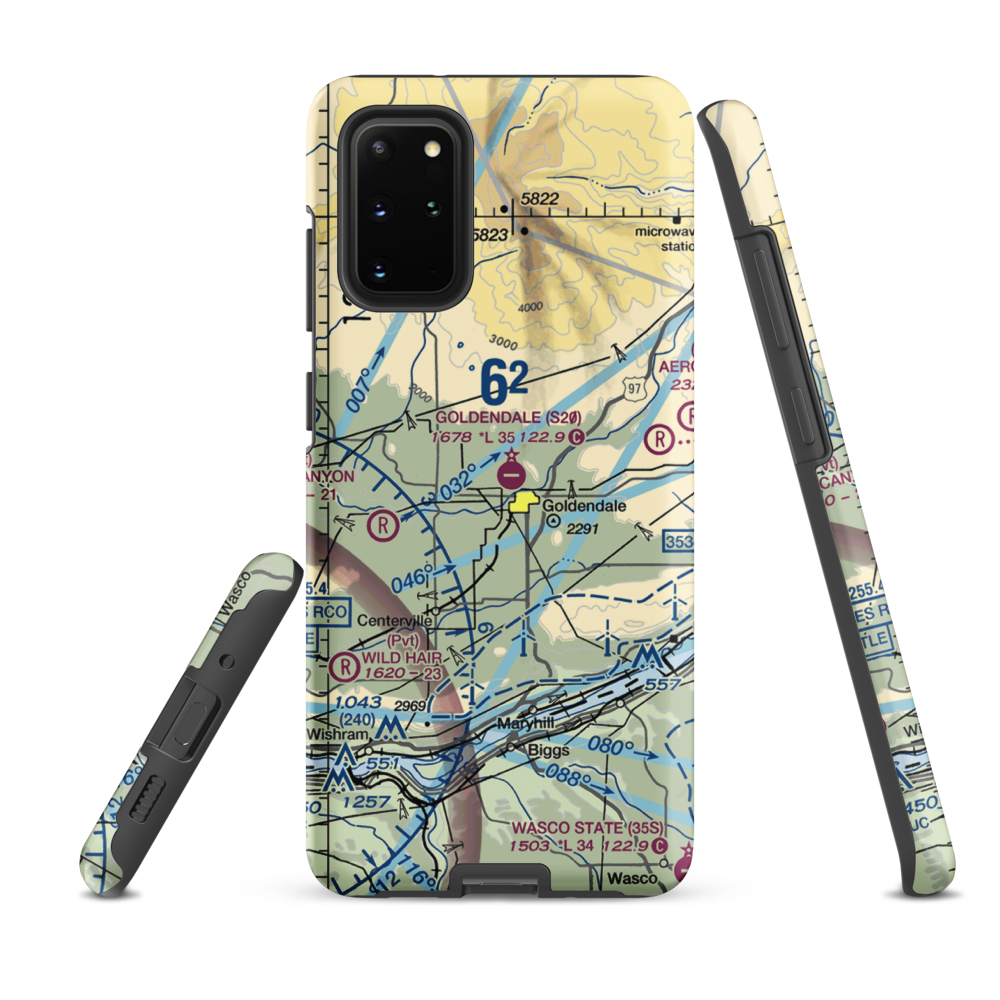 Goldendale Airport (S20) VFR Sectional Samsung Phone Case Samsung Galaxy S20 Plus model shown
