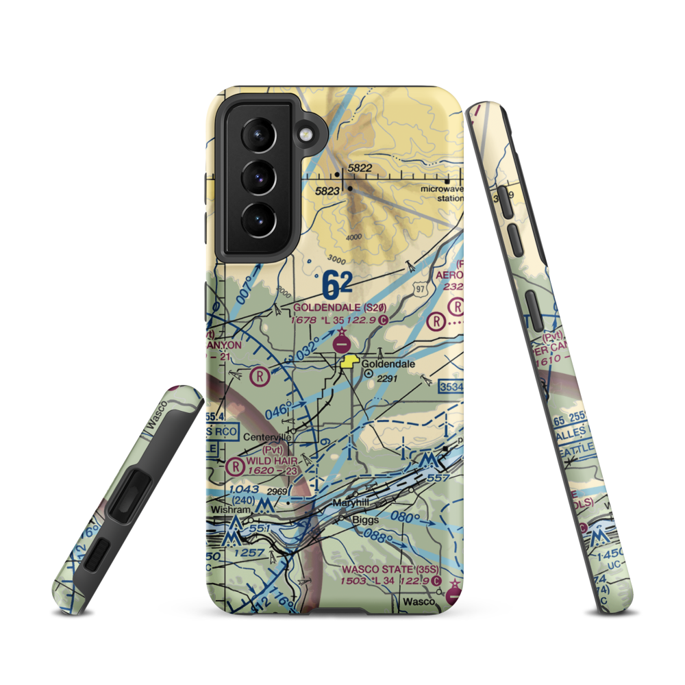 Goldendale Airport (S20) VFR Sectional Samsung Phone Case Samsung Galaxy S21 model shown