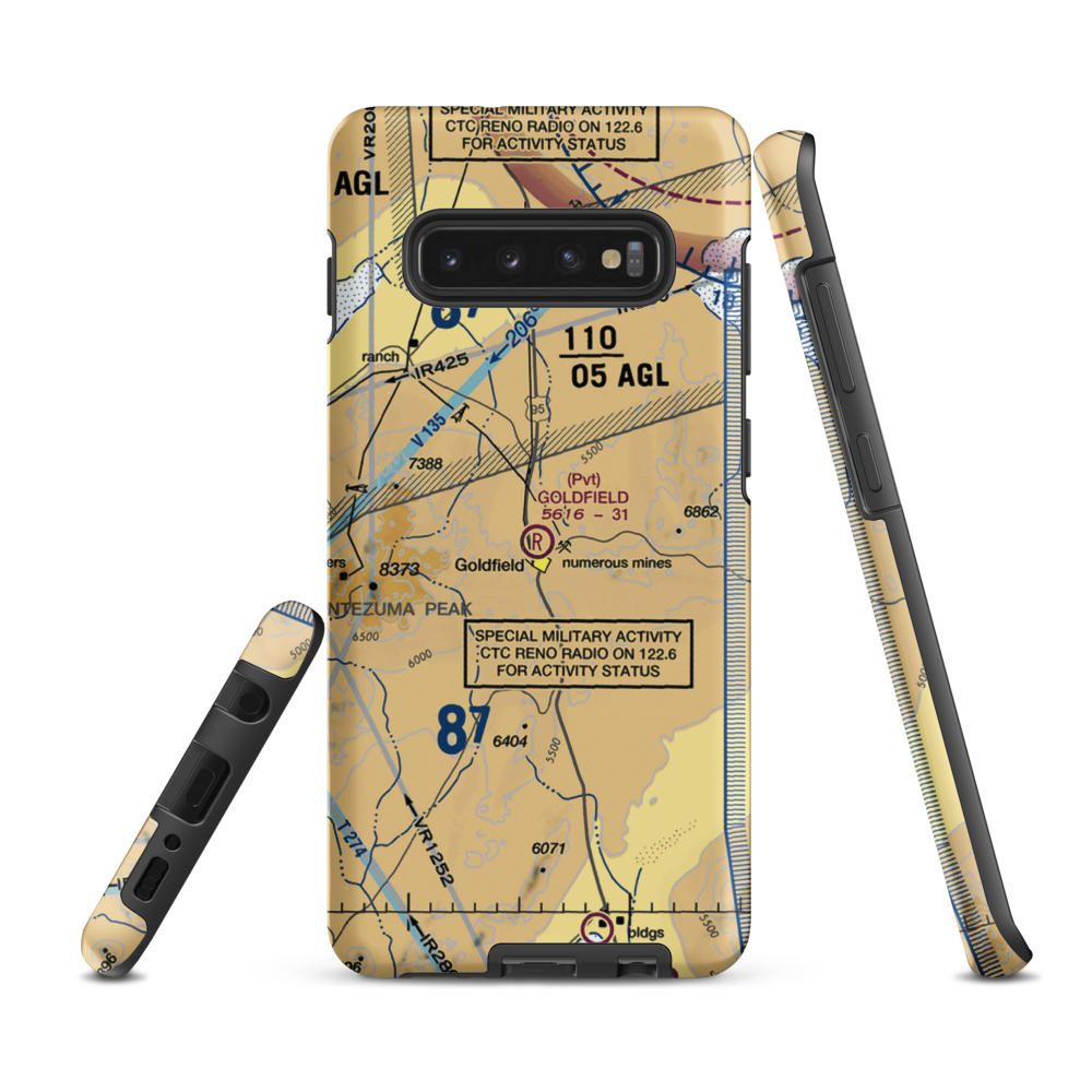 Goldfield Airport (NV50) VFR Sectional Samsung Phone Case Samsung Galaxy S10 Plus model shown