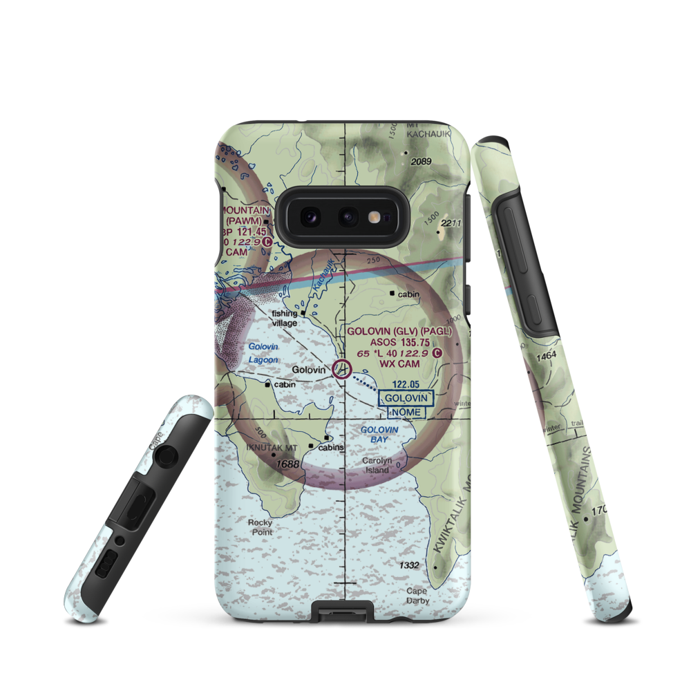 Golovin Airport (GLV) VFR Sectional Samsung Phone Case Samsung Galaxy S10e model shown