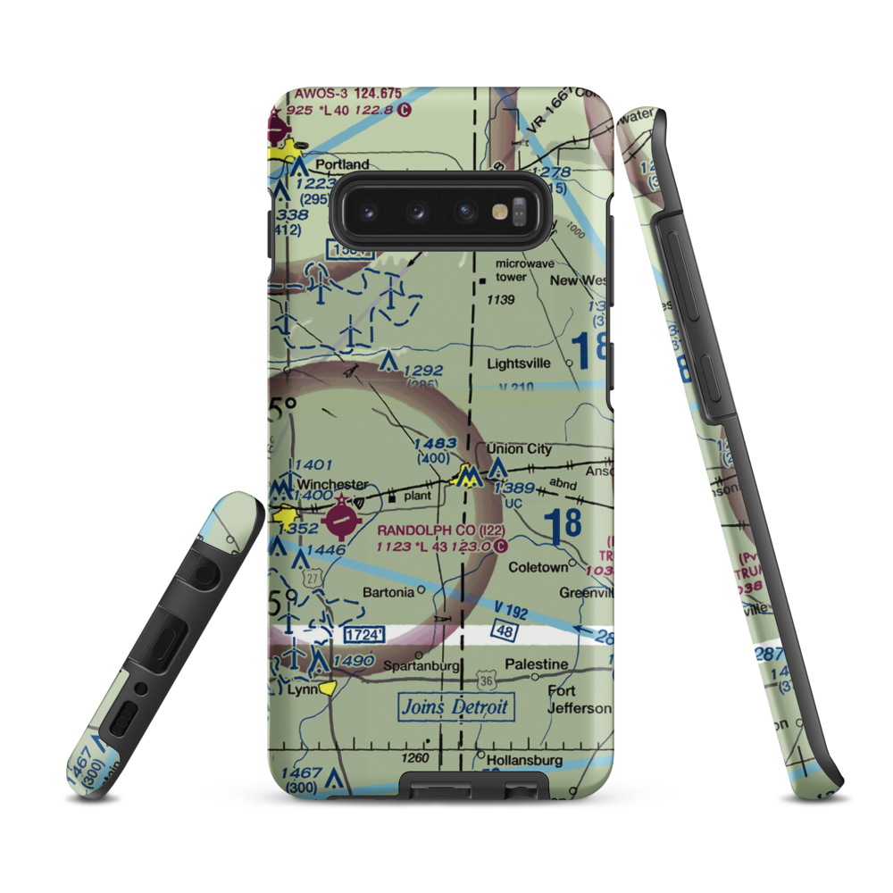 Good Earth Farm Strip (II73) VFR Sectional Samsung Phone Case Samsung Galaxy S10 Plus model shown