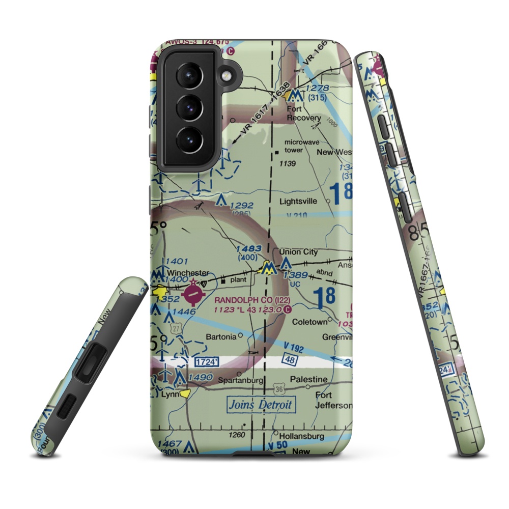 Good Earth Farm Strip (II73) VFR Sectional Samsung Phone Case Samsung Galaxy S21 FE model shown