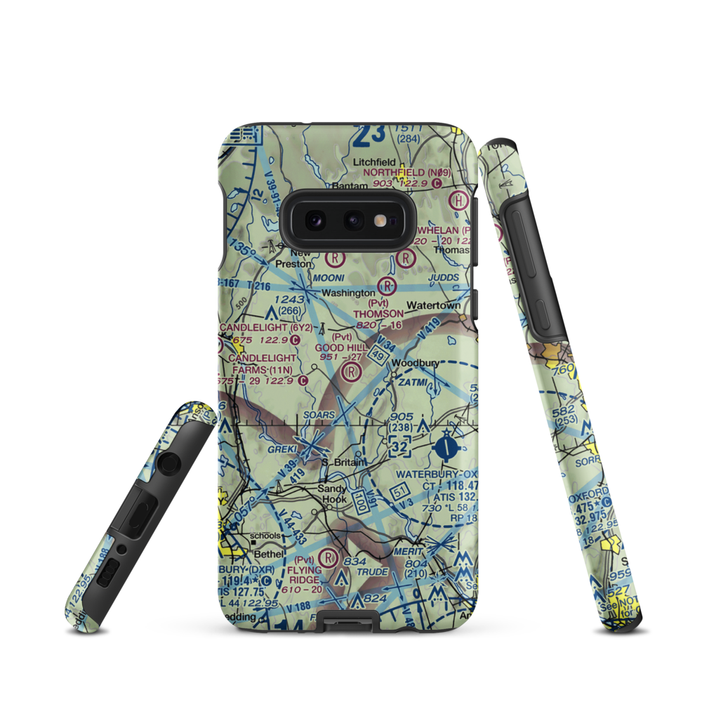 Good Hill Farm Airport (CT59) VFR Sectional Samsung Phone Case Samsung Galaxy S10 Plus model shown