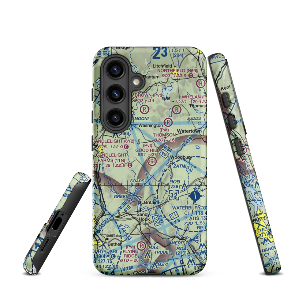 Good Hill Farm Airport (CT59) VFR Sectional Samsung Phone Case Samsung Galaxy S24 model shown