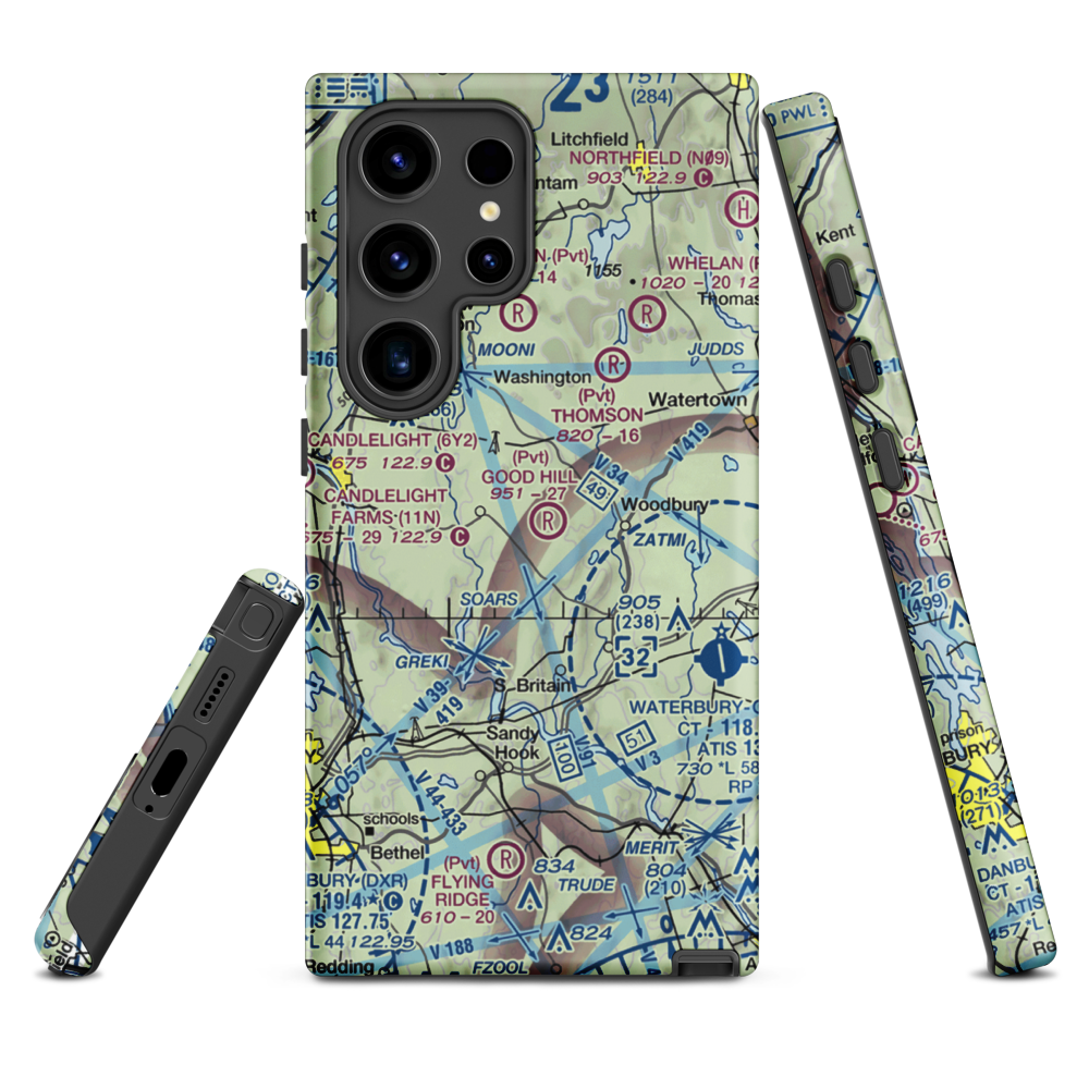 Good Hill Farm Airport (CT59) VFR Sectional Samsung Phone Case Samsung Galaxy S24 Ultra model shown