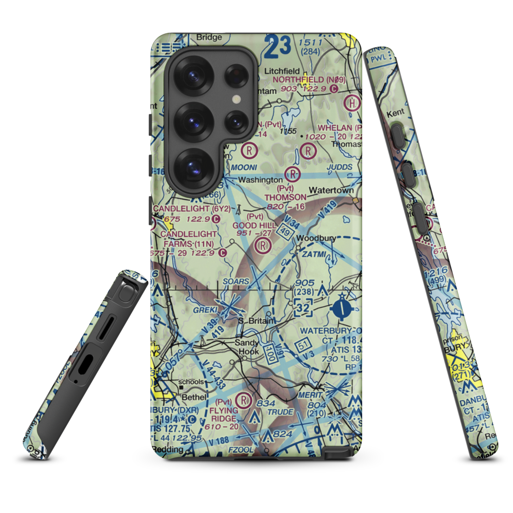 Good Hill Farm Airport (CT59) VFR Sectional Samsung Phone Case Samsung Galaxy S25 Ultra model shown