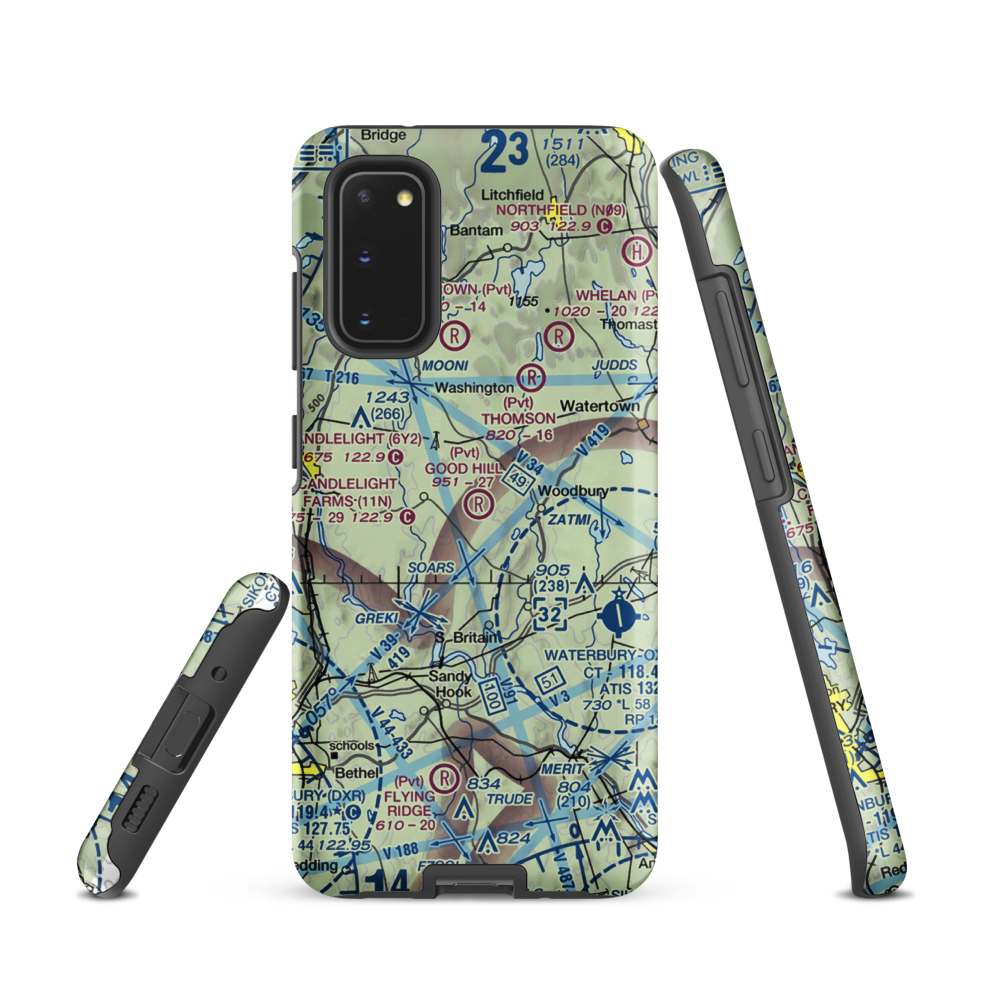 Good Hill Farm Airport (CT59) VFR Sectional Samsung Phone Case Samsung Galaxy S20 model shown