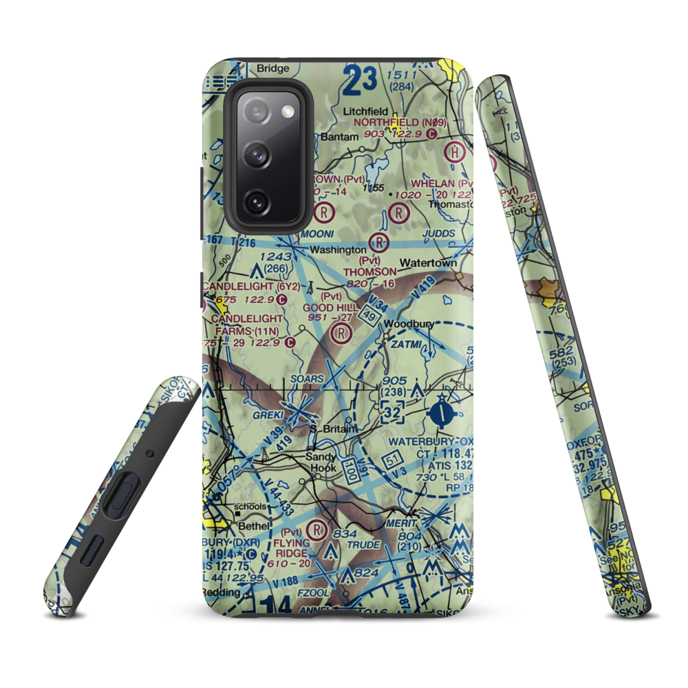 Good Hill Farm Airport (CT59) VFR Sectional Samsung Phone Case Samsung Galaxy S20 FE model shown