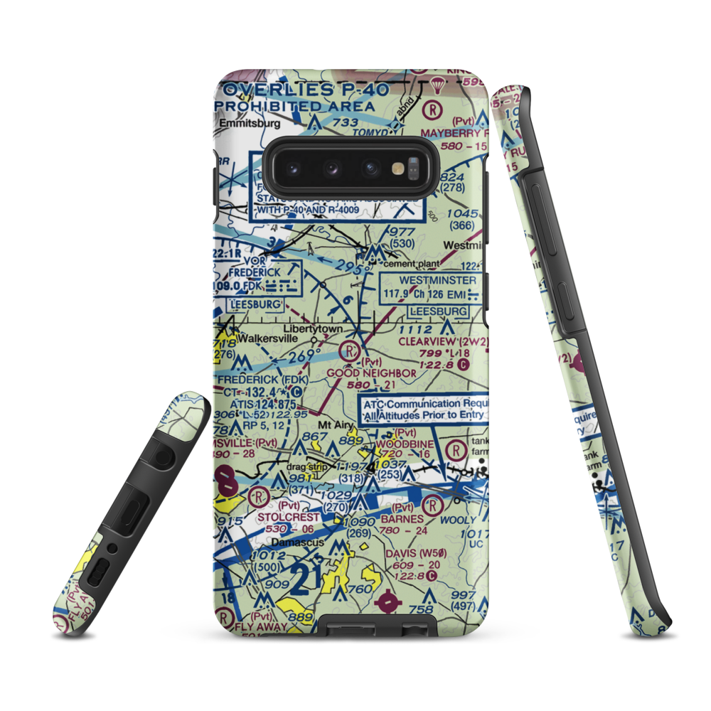 Good Neighbor Farm Airport (MD74) VFR Sectional Samsung Phone Case Samsung Galaxy S10 Plus model shown