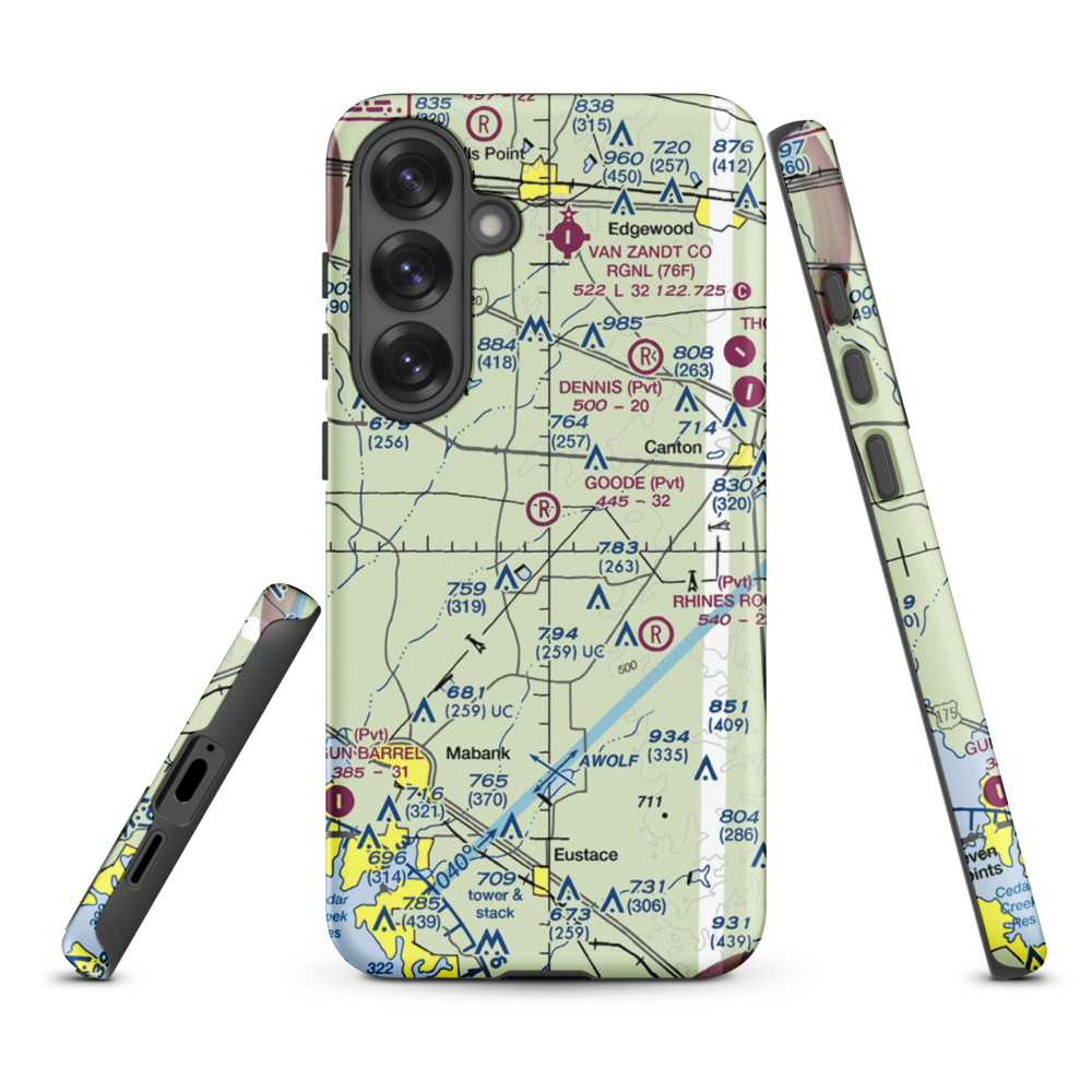 Goode Field (TX43) VFR Sectional Samsung Phone Case Samsung Galaxy S25 Plus model shown