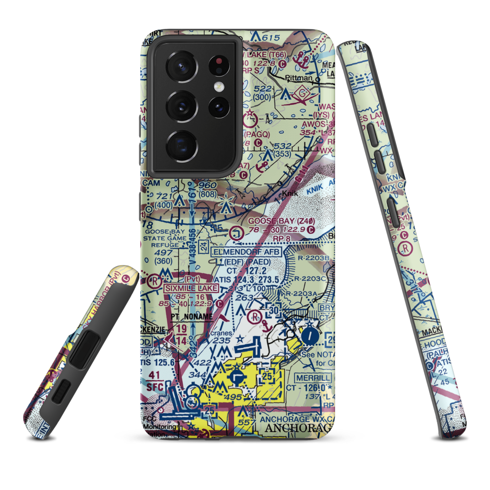 Goose Bay Airport (Z40) VFR Sectional Samsung Phone Case Samsung Galaxy S21 Ultra model shown