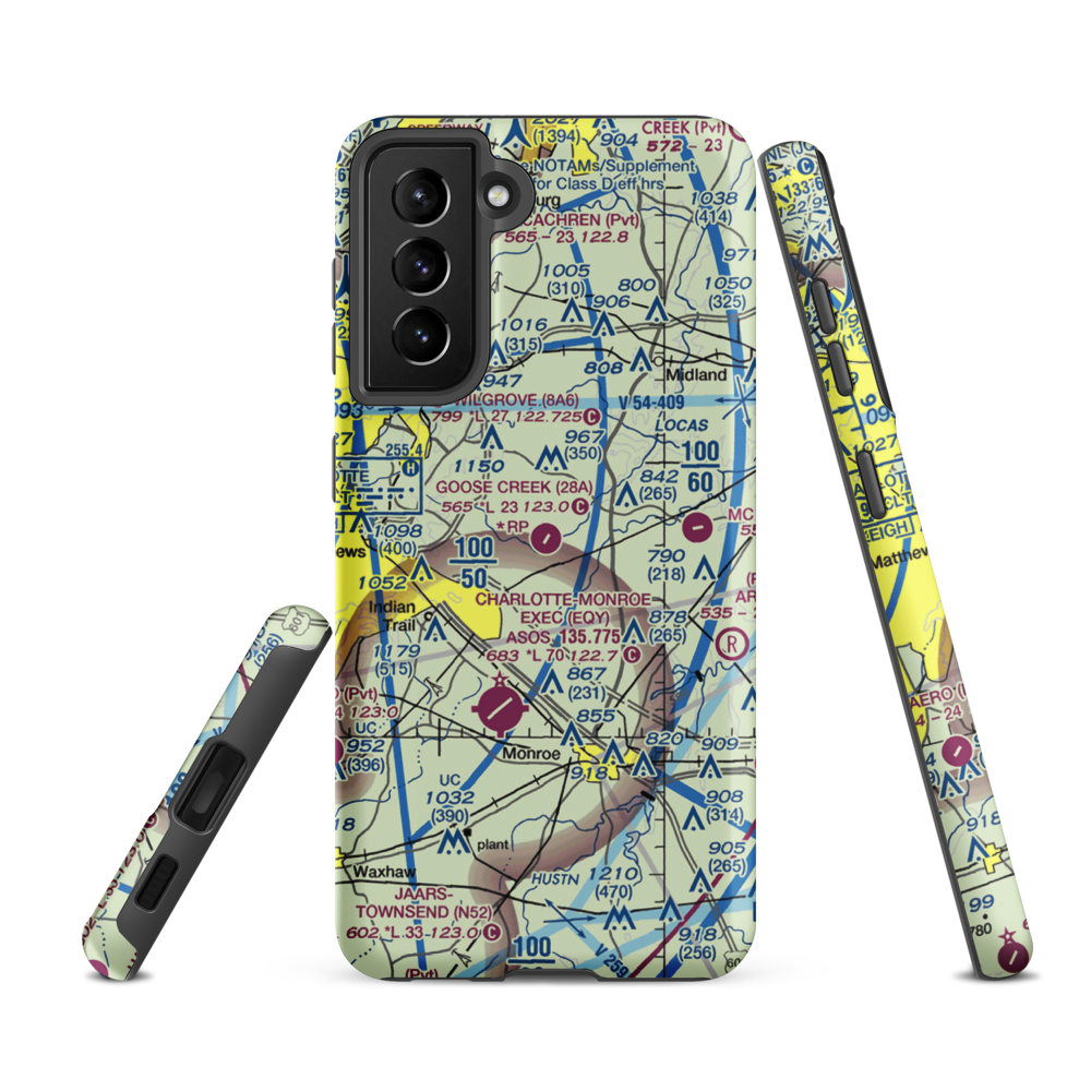Goose Creek Airport (28A) VFR Sectional Samsung Phone Case Samsung Galaxy S21 FE model shown