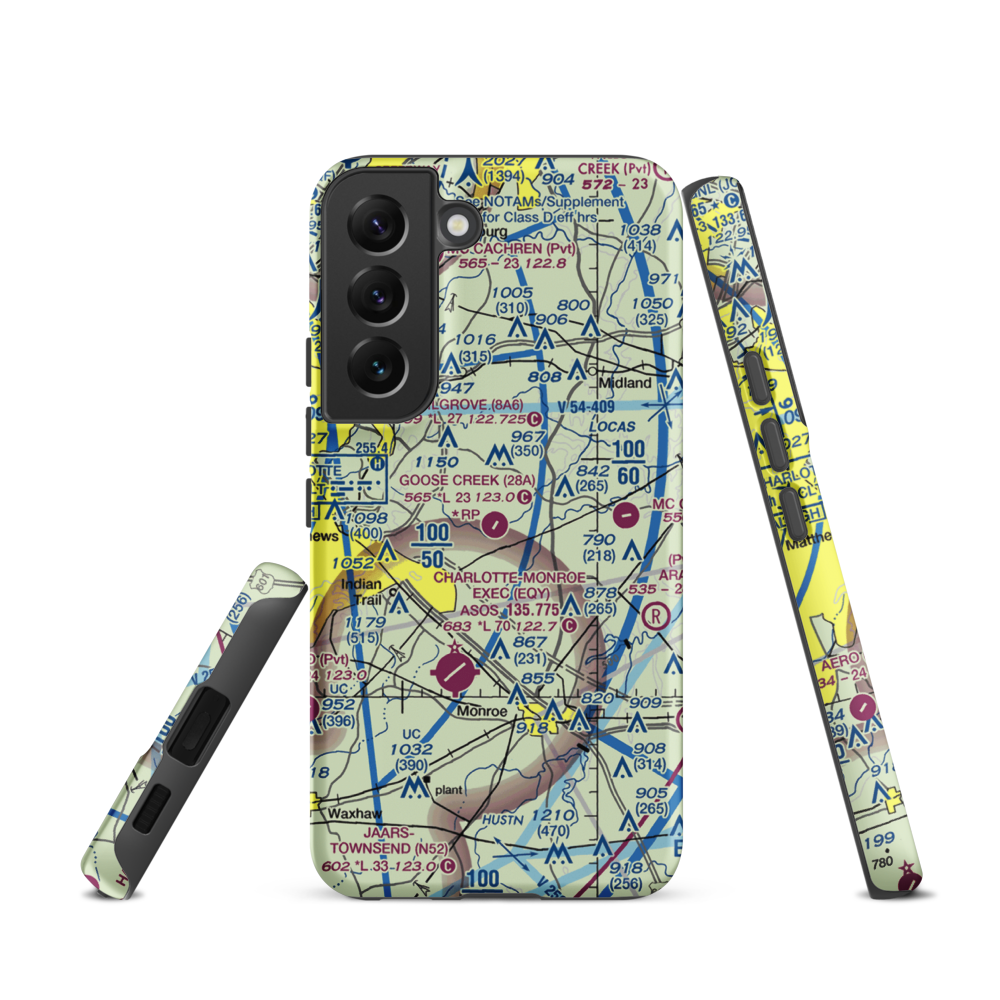 Goose Creek Airport (28A) VFR Sectional Samsung Phone Case Samsung Galaxy S22 model shown