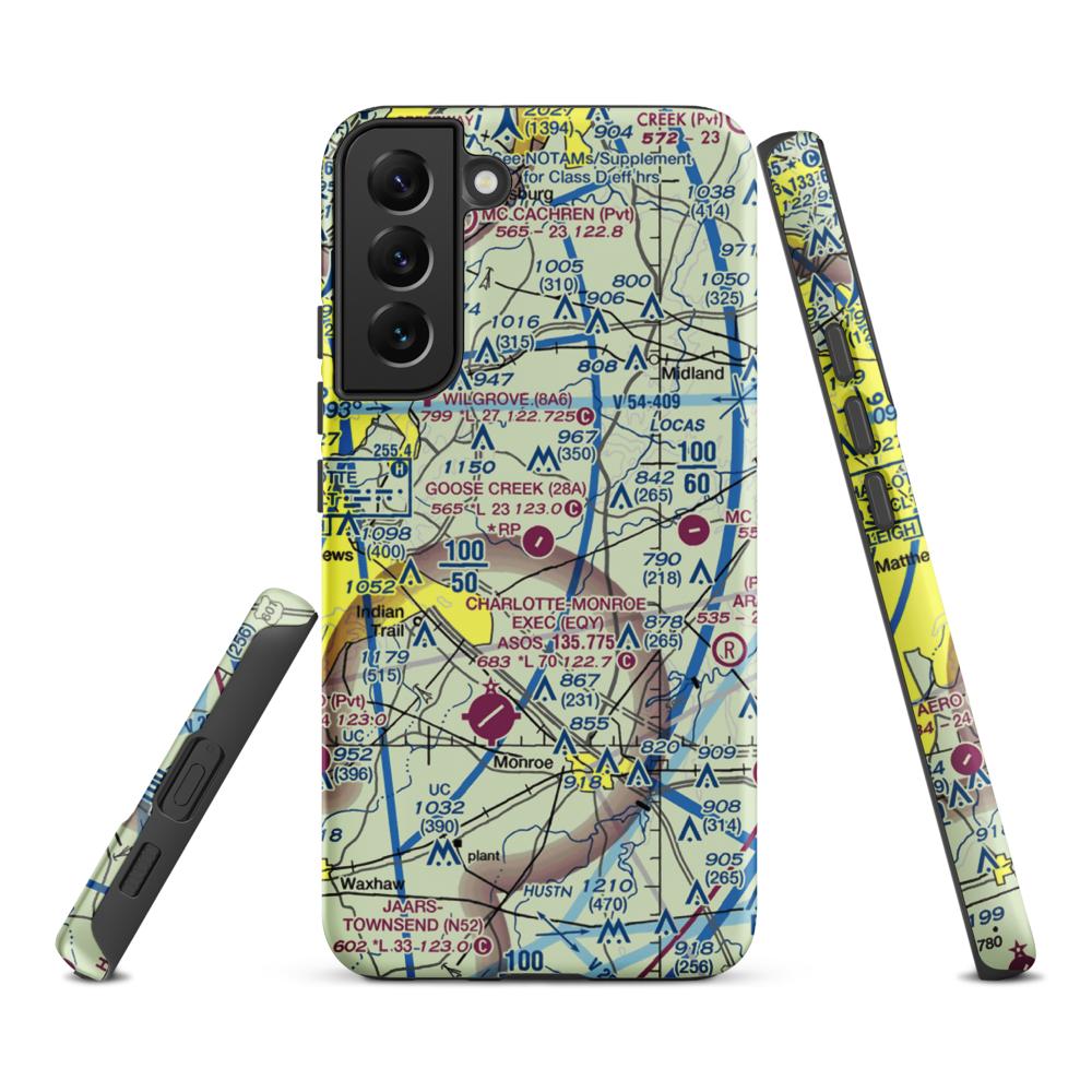 Goose Creek Airport (28A) VFR Sectional Samsung Phone Case Samsung Galaxy S22 Plus model shown