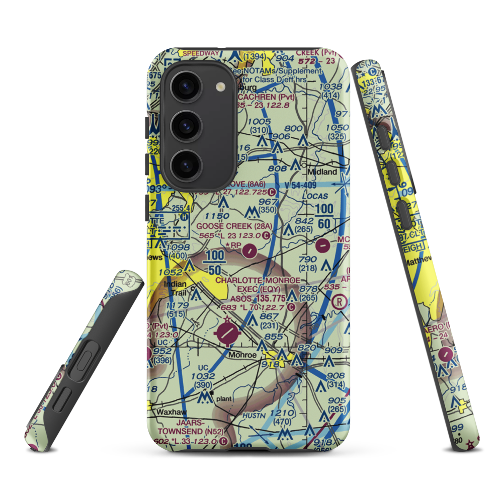 Goose Creek Airport (28A) VFR Sectional Samsung Phone Case Samsung Galaxy S23 Plus model shown