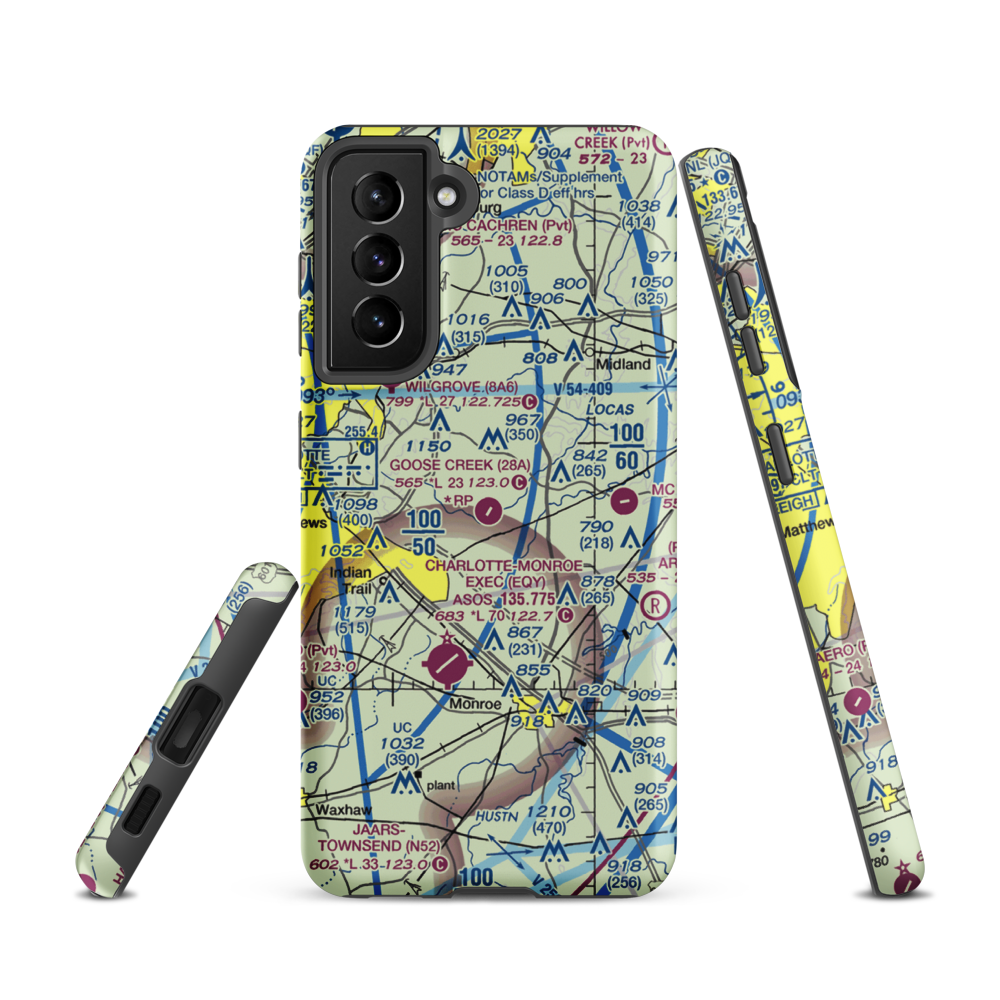 Goose Creek Airport (28A) VFR Sectional Samsung Phone Case Samsung Galaxy S21 model shown